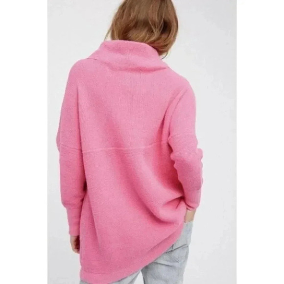Free People Ottoman Slouchy Tunic Sweater Oversized Hot Pink - Picture 5 of 11